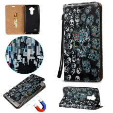 Fashion 3D Pelindung Berdiri Dompet Dompet Kartu Kredit Pemegang Magnetic Flip Folio TPU Soft Bumper PU Leather Ultra Slim Fit Case Cover untuk LG G4 Stylus/LS770/G4 Catatan/G Stylo-Intl