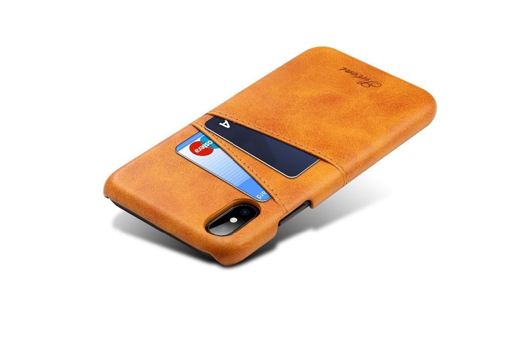 Fashion Kreatif Lembut Kulit Penutup Belakang dengan Tempat Kartu Tahan Lama Non-Slip Shockproof Yg Tahan Pukulan Penuh Pelindung Casing Ponsel untuk iPhone X Warna: biru-Intl