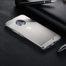Fashion Metal Frame Drawing back cover phone case for Motorola Moto G5S Plus(Silver)