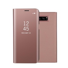 Modis Anti Guncangan Ultra Tipis Elektroplating Pu Case Sarung Cermin Bebas Lipat Anti-Menggaruk Pelindung Case untuk Samsung Galaksi Note 8 Warna: emas