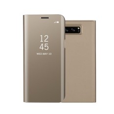 Modis Anti Guncangan Ultra Tipis Elektroplating Pu Case Sarung Cermin Bebas Lipat Anti-Menggaruk Pelindung Case untuk Samsung Galaksi Note 8 Warna: mawar Merah