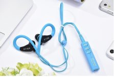 Fashion Sport Earphone ST-005 untuk Samsung Xiaomi Huawei Sony Meizu Bluetooth Cellphone Liontin Musik Earphone Bluetooth Headset (Biru) -Intl