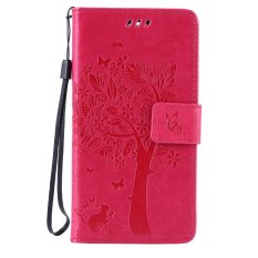 Fashion Pohon Pelindung Berdiri Dompet Dompet Kartu Kredit Pemegang Magnetic Flip Folio TPU Soft Bumper PU Leather Ultra Slim Fit Case Cover untuk LG G4 MINI-Intl