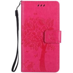 Fashion Pohon Pelindung Berdiri Dompet Dompet Kartu Kredit Pemegang Magnetic Flip Folio TPU Soft Bumper PU Leather Ultra Slim Fit Case Cover untuk Nokia Lumia 650-Intl