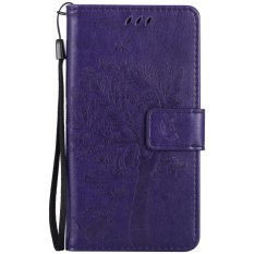 Fashion Pohon Pelindung Berdiri Dompet Dompet Kartu Kredit Pemegang Magnetic Flip Folio TPU Soft Bumper PU Leather Ultra Slim Fit Case Cover untuk Nokia Lumia 650-Intl