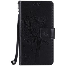 Fashion Pohon Pelindung Berdiri Dompet Dompet Kartu Kredit Pemegang Magnetic Flip Folio TPU Soft Bumper PU Leather Ultra Slim Fit Case Cover untuk Nokia Lumia 650-Intl