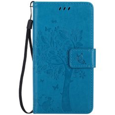 Fashion Pohon Pelindung Berdiri Dompet Dompet Kartu Kredit Pemegang Magnetic Flip Folio TPU Soft Bumper PU Leather Ultra Slim Fit Case Cover untuk Nokia Lumia 650-Intl