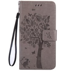 Fashion Pohon Pelindung Berdiri Dompet Dompet Kartu Kredit Pemegang Magnetic Flip Folio TPU Soft Bumper PU Leather Ultra Slim Fit Case Cover untuk Xiaomi Redmi Note 3-Internasional