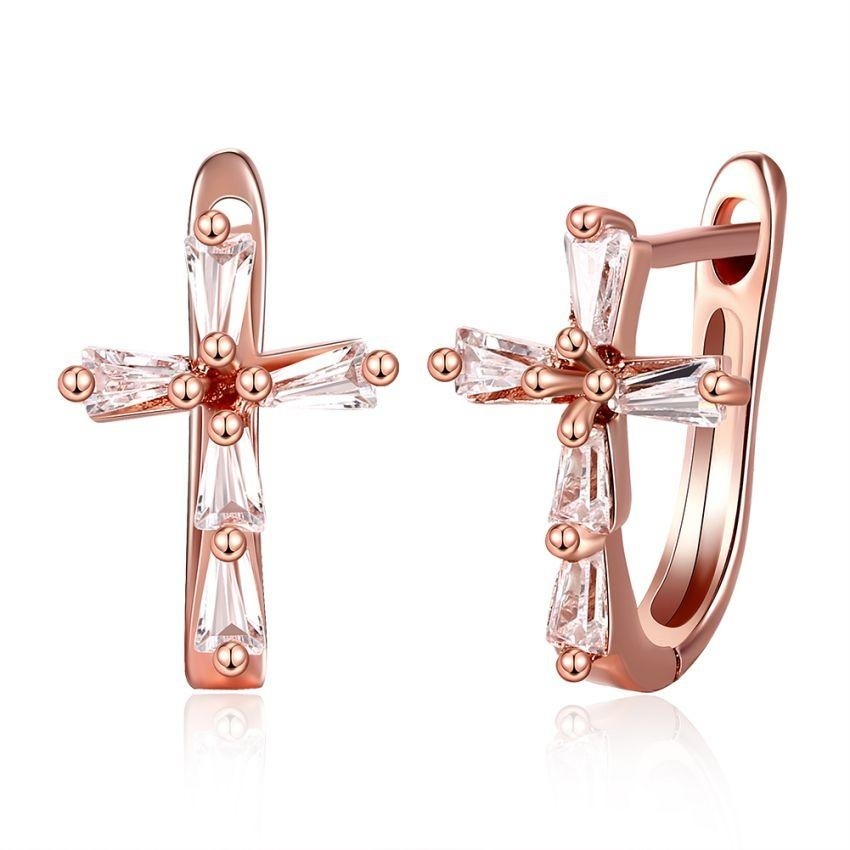 Fashion Wanita Baru Hoop Earring Pierced Perak Crystal Rhinestone Menjuntai Kancing Telinga Klip Earrings-Intl