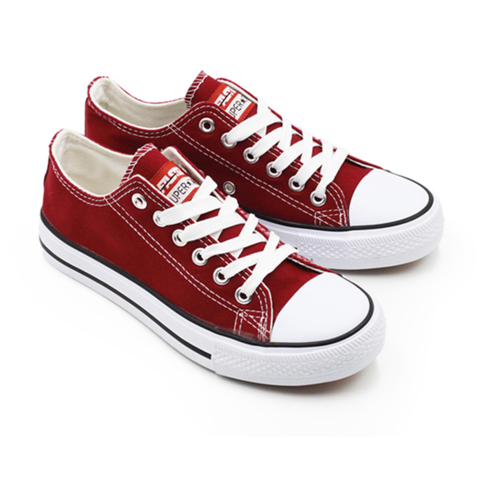 Faster Sepatu Sneakers Casual Kanvas Wanita 1603-03 - Maroon 36-40