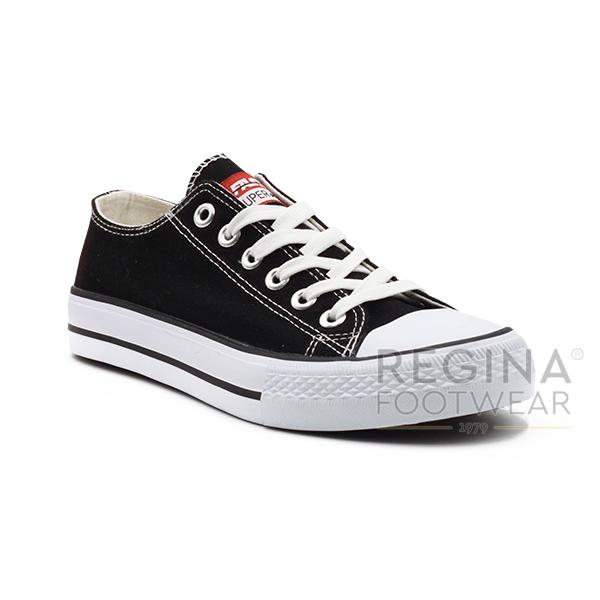 Faster Sepatu Sneakers Kanvas Pria 1603-01 - Hitam/Putih 40-45