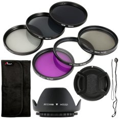 Filter Set + Lens Hood 58mm For Canon T4i T4 T3i T2i 450D 400D 350D 1000D LF134-SZ (HITAM)
