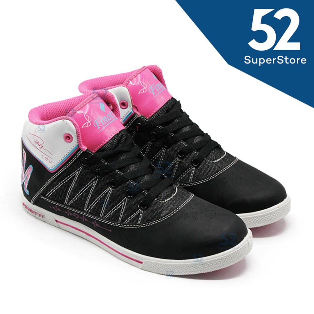 Finotti Sepatu Sekolah Sneaker M2M - Black/Fushia Size 36/40