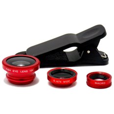 Fish Eye 3 in 1 Untuk Smart Phone - Merah