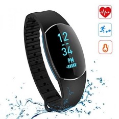 Fitness Activity Tracker Watch, Sanwo Bluetooth 4.0 Wireless IP67 Waterproof Smart Band with Sleep Heart Rate Monitor Blood Pressure Calorie Counter Pedometer Sport Bracelet for Android and IOS, Black - intl