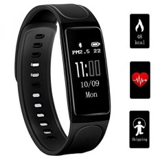 Kebugaran Tracker, Teetox 0.96 Inch OLED Heart Rate Monitor Smart Gelang Renang Aktivitas Tracker Smart Gelang dengan Pelacak Langkah/kalori Counter /monitor Tidur untuk IPhone Ios dan Ponsel Android, Hitam-Intl