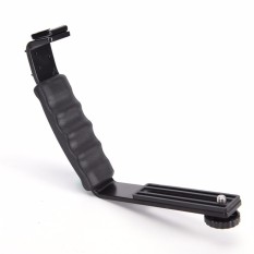 Flash Camera Grip L Bracket Holder With 2 Standard Side Hot Shoe Mount - intl