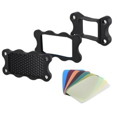 Blitz Speedlite Karet Honeycomb Grib + 7 Pcs Warna Gel Penyaring untuk Canon Nikon Sony GODOX Yongnuo Lampu Kilat Kamera -Internasional