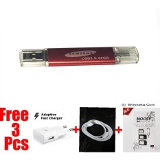 Flashdisk Samsung 32GB OTG FLASH DRIVE Free Server Batok Samsung+Kabel Data Universal+Noosy CNN