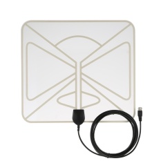 Flat HD TV Digital Indoor Antena HDTV High Gain 35 Miles Range ATSC DVB ISDB dengan 10ft COAX High Performance Kabel-Intl