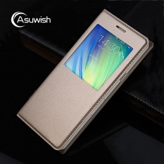 Flip Cover Leather Case untuk Samsung Galaxy A3 2015 A300 A300F A300H Phone Case Slim Lihat Shockproof Tas Lengan Asli -Intl