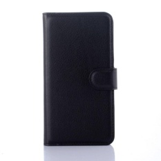 Flip Leather Case Dibangun Di Slot Kartu untuk Microsoft Lumia 640 Hitam-Internasional