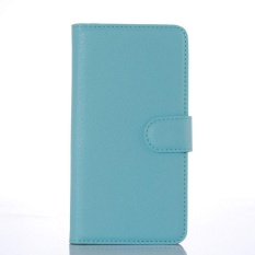 Flip Leather Case Dibangun Di Slot Kartu untuk Microsoft Lumia 650 Blue-Intl