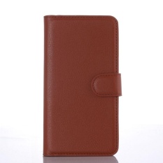 Flip Leather Case Dibangun Di Slot Kartu untuk Microsoft Lumia 650 Brown-Intl