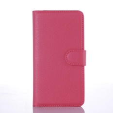 Flip Leather Case Dibangun Di Slot Kartu untuk Microsoft Lumia 650 Rose Red-Intl