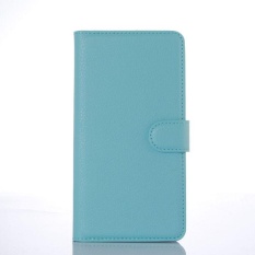 Flip Leather Case Dibangun Di Slot Kartu untuk Microsoft Lumia 850 Blue-Intl