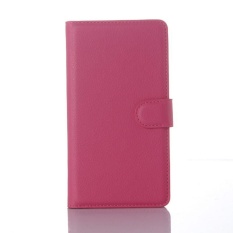 Flip Leather Case Dibangun Di Slot Kartu untuk Microsoft Lumia 950XL Naik Merah-Internasional
