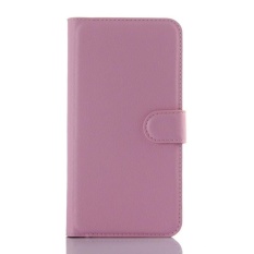 Flip Leather Case Dibangun Di Slot Kartu untuk ZTE AXON Lux Pink-Intl