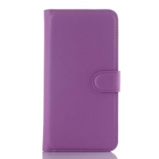 Flip Leather Case Dibangun Di Slot Kartu untuk ZTE AXON Lux Ungu-Intl