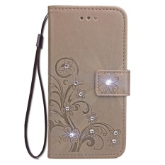Flip Style Fashion Lucky Clover Pola (PU Kulit dan TPU) Stan Fungsi Pelindung Dompet Bling Phone Case untuk LG K10 (2017) (5.3