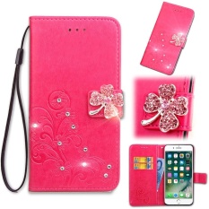 Flip Style Fashion Lucky Clover Pola (PU Kulit dan TPU) Stan Fungsi Pelindung Dompet Bling Phone Case untuk Xiaomi Redmi 4A (5.0 Cm)-Internasional