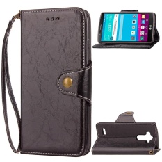 Flip Style Fashion Solid Warna Nostalgia Phone Cover (kulit PU dan TPU) Stan Fungsi Pelindung Dompet Ponsel Case untuk LG G4-Intl