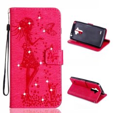 Flip Style Dompet Cover (kulit PU dan TPU) Stan Fungsi Pelindung Phone Case untuk LG G Stylo LS770/LG G4 Stylus-Intl