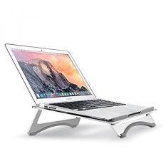 Dapat Dilipat Aluminium Laptop Stand, Ergonomis Penyejuk Portable Notebook Mount, Tiang Yang Bisa Disesuaikan Holder untuk 10