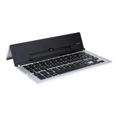 foonovom Universal Portable Foldable Mini Wireless Bluetooth Keyboard with Kickstand for IOS Andriod Windows Smartphone Tablet Computer, Silver - intl