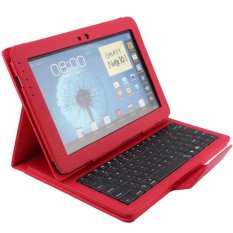 For 10.1 inch Samsung Galaxy Note N8000 / N8010 Wireless Bluetooth ABS Plastic Detachable Keyboard Case Cover, Red - intl