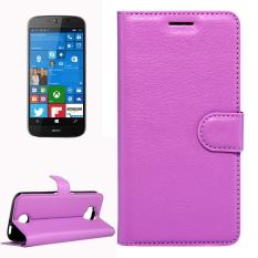 Untuk Acer Liquid Giok Primo 5.5 Inch & Liquid Giok 2 Lengkeng Tekstur Kulit Horisontal Lipat Case dengan Magnetik Gesper & Penahan & Slot Kartu & Dompet (Ungu) -Internasional
