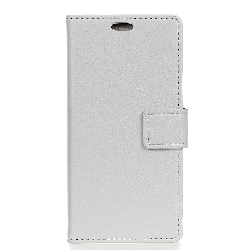 untuk Panah Menjadi F-05J Litchi Grain Pola Leather Magnetic Flip Stand Cover (Putih)-Intl