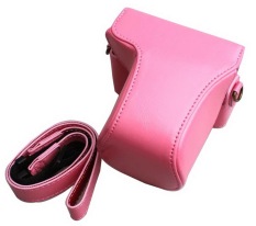 For EOS M10 Kasus Berkualitas Tinggi Foto Retro PU Kulit Kamera Digital Tas Kulit Pelindung Bahu dengan Tali (MERAH) -Intl