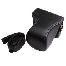 Untuk Canon EOS M10 Kasus Berkualitas Tinggi Foto Retro PU Kulit Kamera Digital Tas Kulit Pelindung Bahu dengan Tali (HITAM) fuxi My 544-Internasional