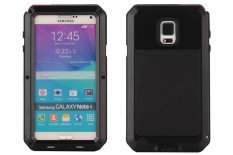 untuk Galaxy Note 4 Case, Extreme Hard Military Heavy Aluminium Metal Armor Tank Gorilla Glass Shockproof Tahan Hujan Tahan Protection Cover Case untuk Samsung Galaxy Note 4 N9100 (T-hitam) -Intl