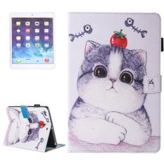 Untuk Ipad Udara/Ipad Udara 2 Lukisan Tomat dan Kucing Pola Kulit Horisontal Lipat Case dengan Penahan dan Dompet dan Slot Kartu dan Slot Pena-Internasional