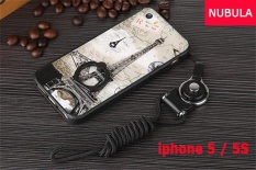 untuk IPhone 5/5 S Case Penutup Baru Hot Jual Fashion Ultra Tipis 3D Stereo Relief Colorful Painting Lembut Kembali Covers/Anti Jatuh Ponsel Cover/Tahan Guncangan Ponsel Case dengan Logam Cincin dan Ponsel Tali (Tower) -Intl