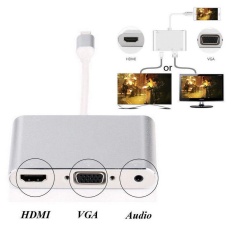 untuk IPhone 5 6 6 S 7 7 Plus Lightning TO AV TV HDMI VGA Audio Video Kabel Adaptor- INTL