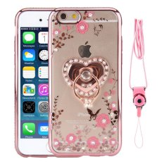 untuk IPhone 6/iPhone 6 S 4.7 Inch TPU Elektroplating Bling Diamond Frame Cover (Rose Gold) -Intl