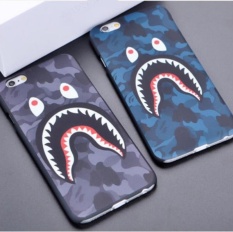 (Untuk IPhone 6/6 S) Cool Shark CAMO Kamuflase Bape Hard Case Cover untuk IPhone 5 5 S 6 6 S Plus 7 7 Plus